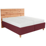 POLSTERBETT Matratze, Lattenrost, Bettkasten Buchefarben, Weinrot 180/200 cm  - Buchefarben/Weinrot, Design, Holz/Textil (180/200cm) - Valnatura