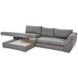 ECKSOFA Grau Flachgewebe  - Silberfarben/Grau, Design, Textil/Metall (174/306cm) - Carryhome