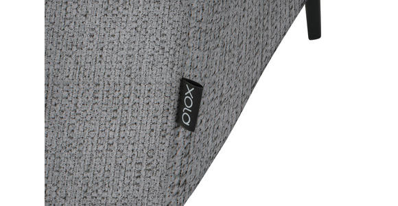 ECKSOFA in Webstoff Silberfarben 205/280 cm - Silberfarben/Schwarz, Design, Textil/Metall (205/280cm) - Xora