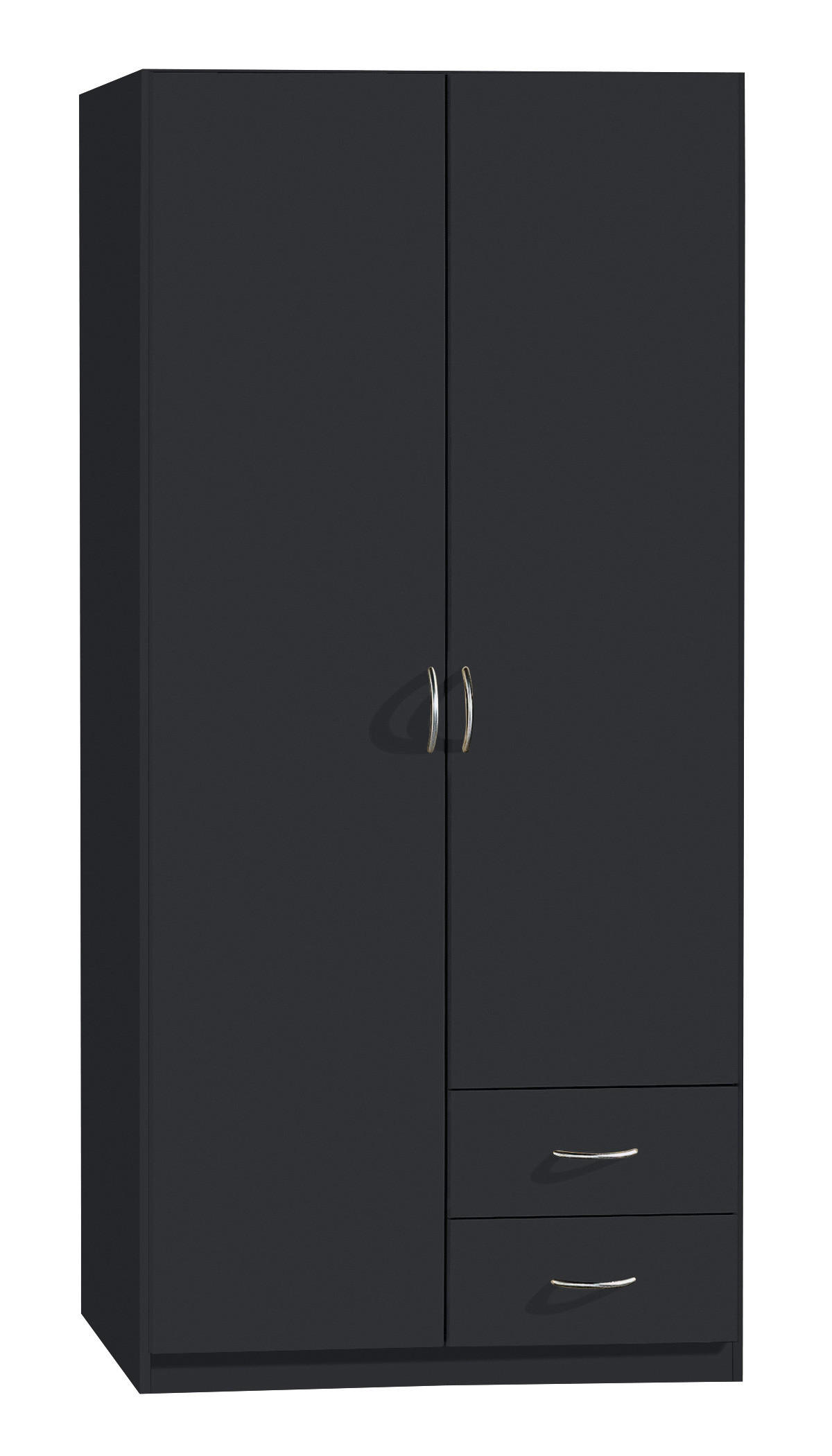 KLEIDERSCHRANK Grau  - Silberfarben/Grau, Konventionell, Holzwerkstoff/Kunststoff (91/197/54cm) - Boxxx