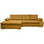 ECKSOFA in Flachgewebe Gelb  173/294 cm  - Chromfarben/Gelb, Design, Kunststoff/Textil (173/294cm) - Carryhome