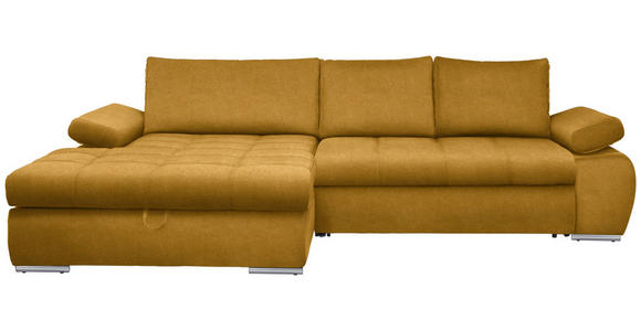 ECKSOFA Gelb Flachgewebe  - Chromfarben/Gelb, Design, Kunststoff/Textil (173/294cm) - Carryhome