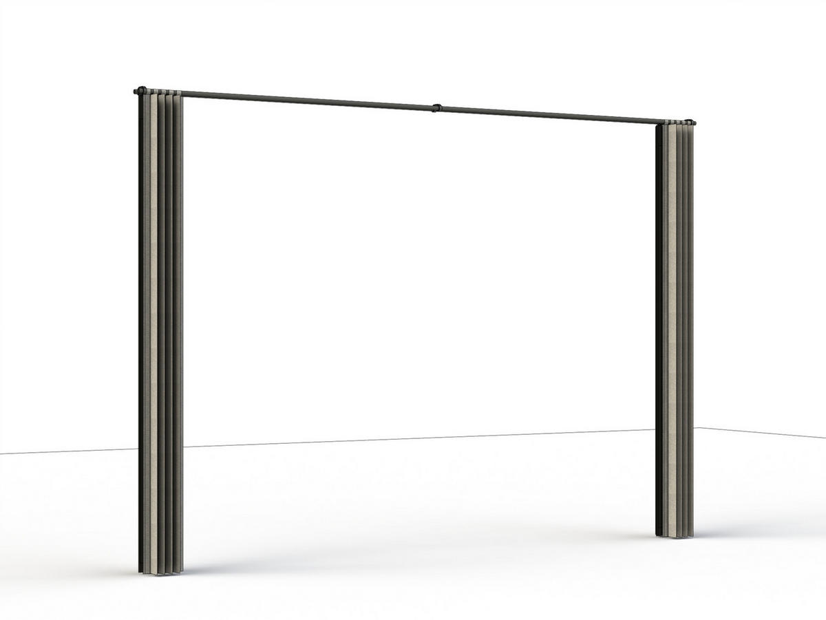 PAVILLON-VORHANGSET 300/210/0,5 cm   - Anthrazit/Silberfarben, Basics, Textil/Metall (300/210/0,5cm) - Siena Garden