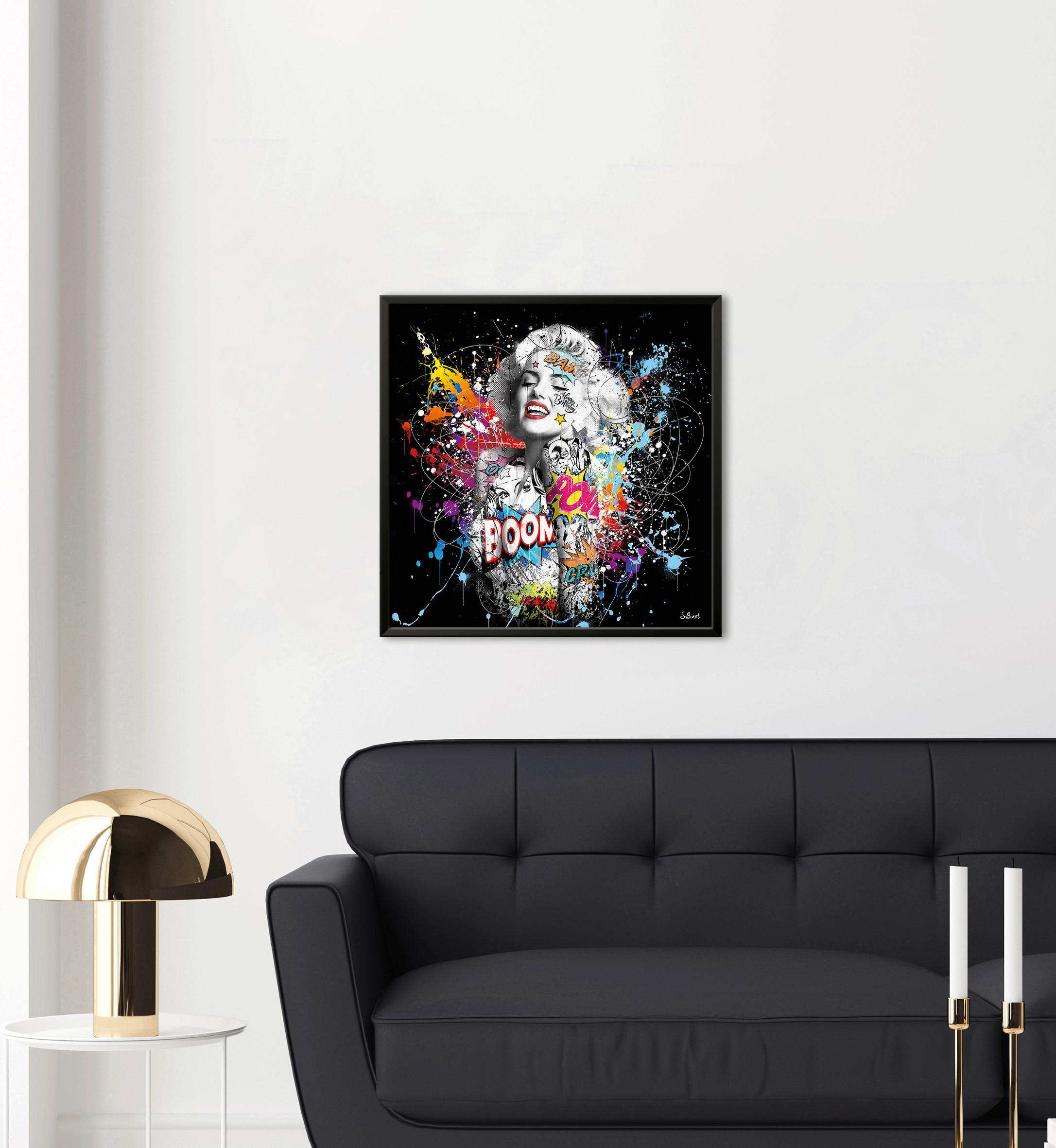 KUNSTDRUCK Frauen 30/30 cm  - Schwarz/Weiß, Basics, Papier (30/30cm) - Monee