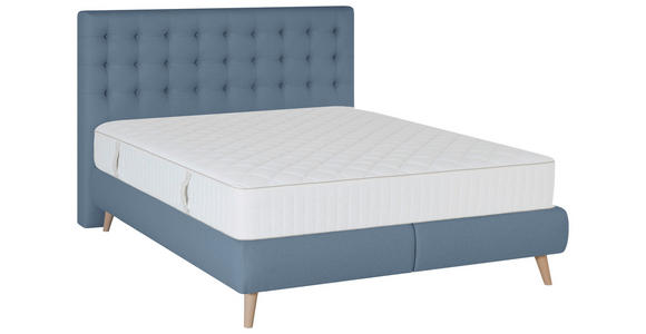 BOXSPRINGBETT 140/200 cm  in Blau  - Blau, Design, Holz/Textil (140/200cm) - Carryhome