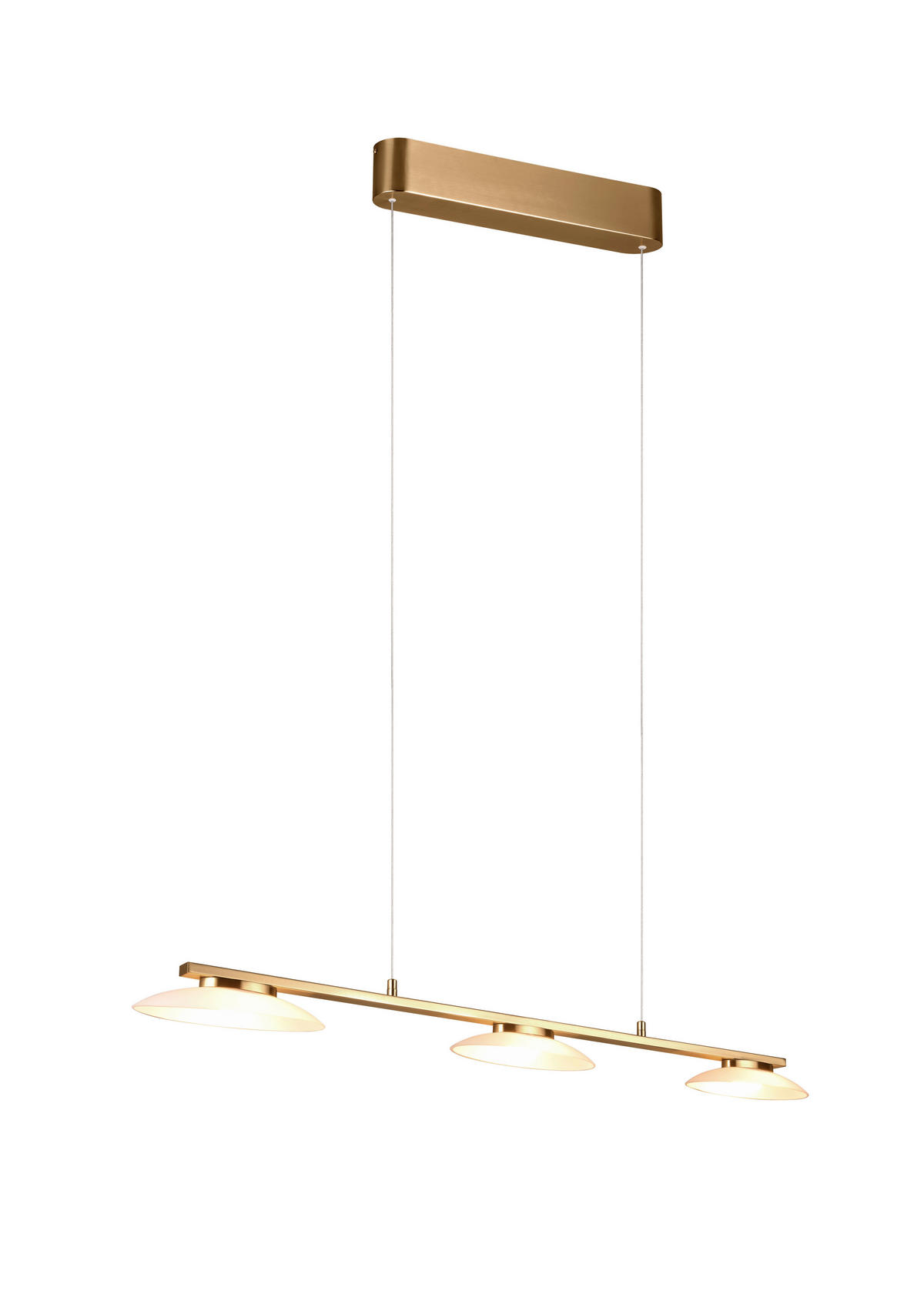 LED-PENDELLEUCHTE 102/10,5/150 cm    - Weiss/Messingfarben, Design, Glas/Metall (102/10,5/150cm) - Trio Leuchten