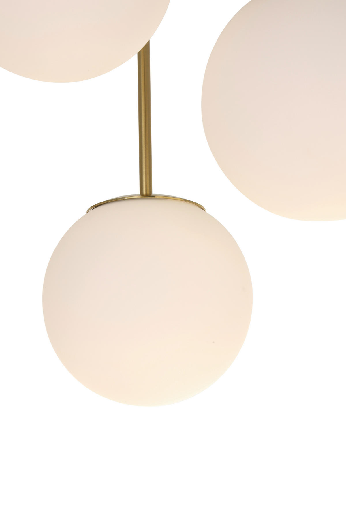 HÄNGELEUCHTE 42/59,5 cm    - Weiss/Goldfarben, Trend, Glas/Metall (42/59,5cm) - Novel