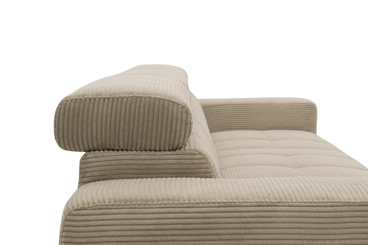 ECKSOFA TRENTO Taupe Mikrofaser  - Taupe/Dunkelgrau, MODERN, Textil/Metall (287/175cm) - MID.YOU