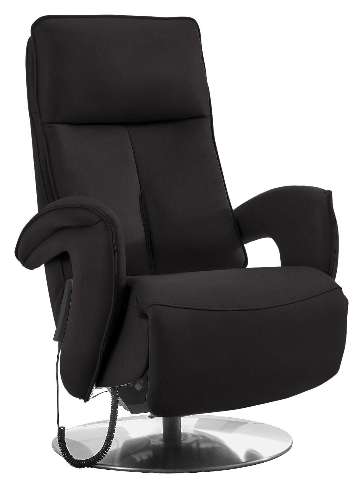 RELAXSESSEL in Leder Dunkelbraun  - Chromfarben/Dunkelbraun, Design, Leder/Metall (77/110/87cm) - Valdera