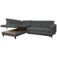 ECKSOFA in Webstoff Dunkelgrau  216/297 cm  - Dunkelgrau/Schwarz, Design, Holz/Textil (216/297cm) - Xora