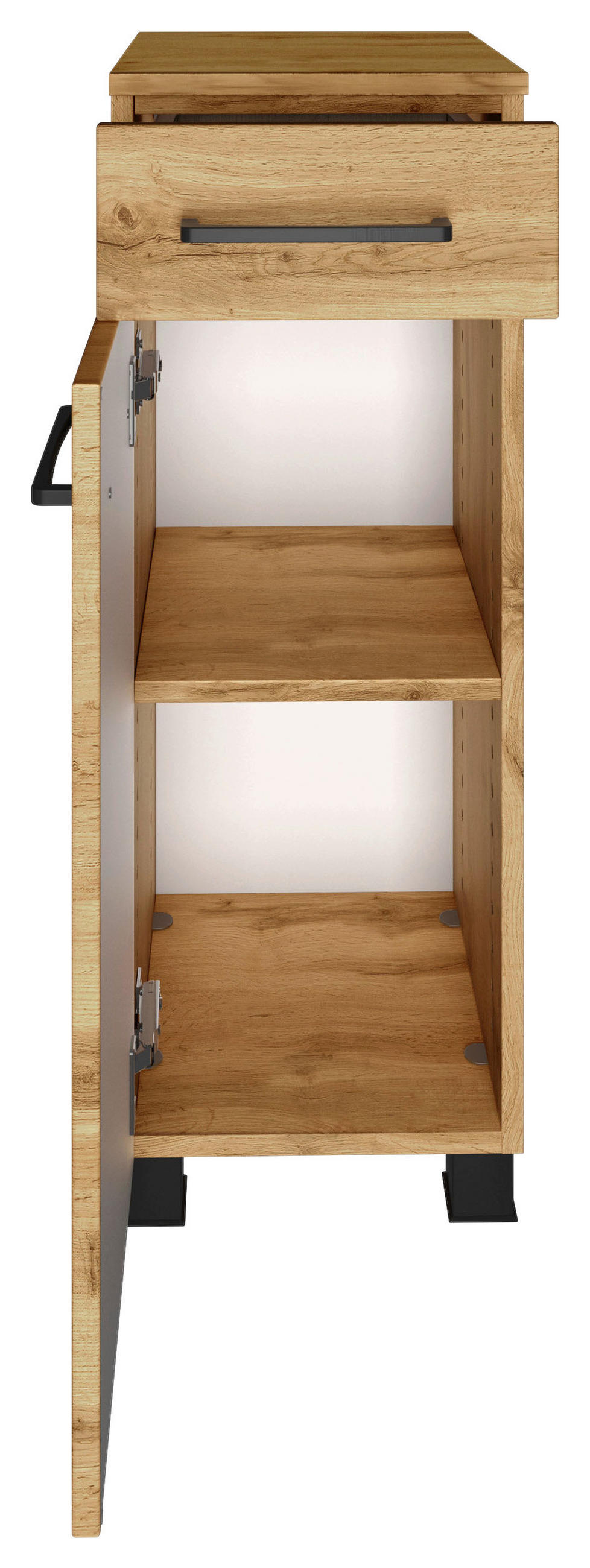 UNTERSCHRANK 30/79/35 cm   - Eichefarben/Eiche Wotan, MODERN, Holzwerkstoff/Metall (30/79/35cm) - Held