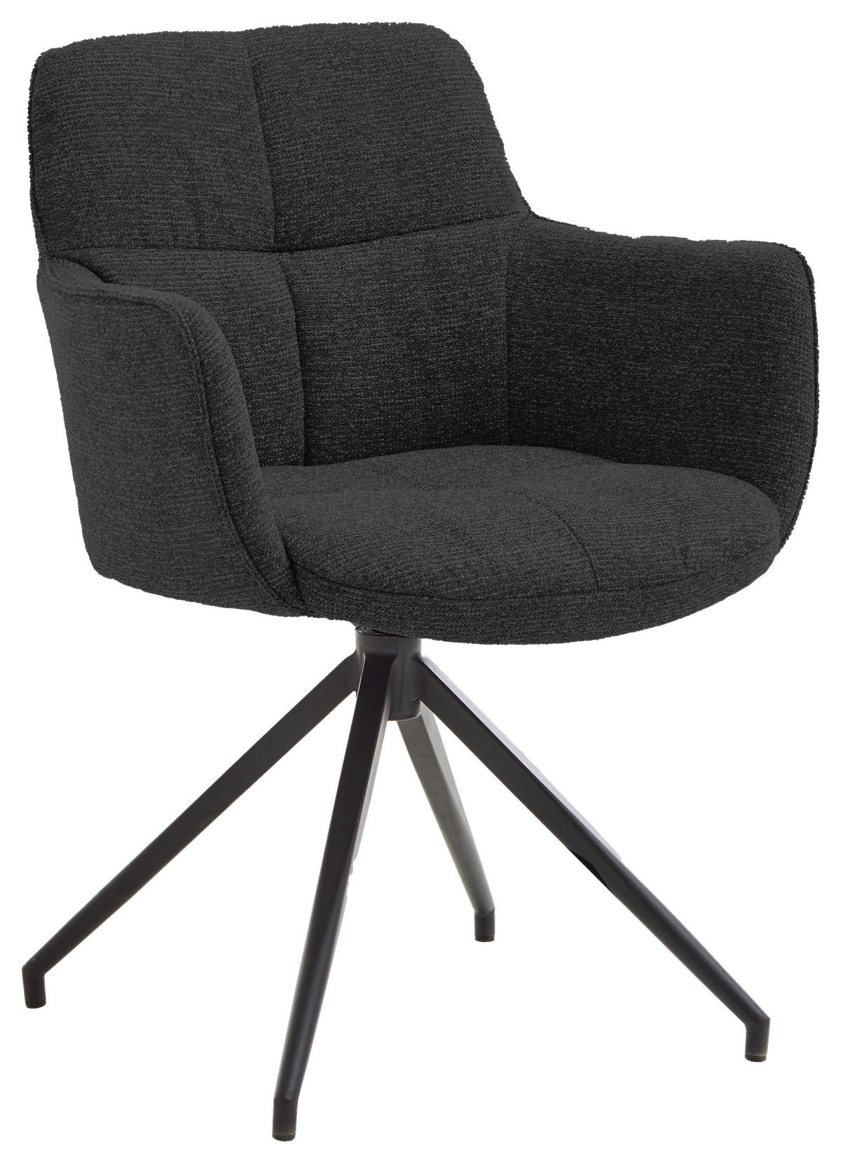 ARMLEHNSTUHL  in Webstoff  - Anthrazit/Schwarz, Design, Textil/Metall (58/81/62cm) - Valdera