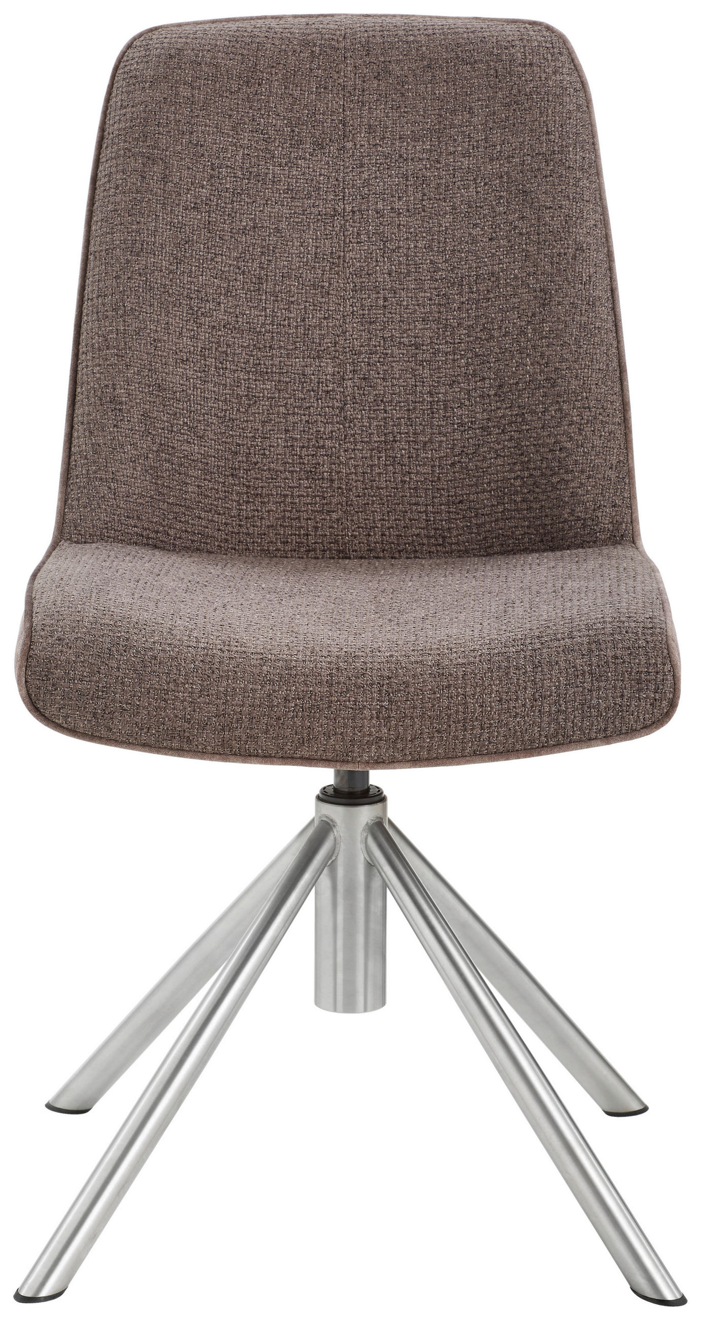 STUHL  in Edelstahl Flachgewebe Metall, Textil  - Edelstahlfarben/Cappuccino, Design, Textil/Metall (49/88/64cm) - Novel