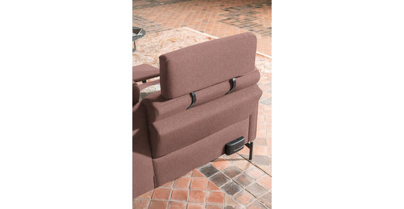 ECKSOFA in Flachgewebe, Struktur Hellrot  - Hellrot/Anthrazit, Design, Textil/Metall (254/230cm) - Ambiente