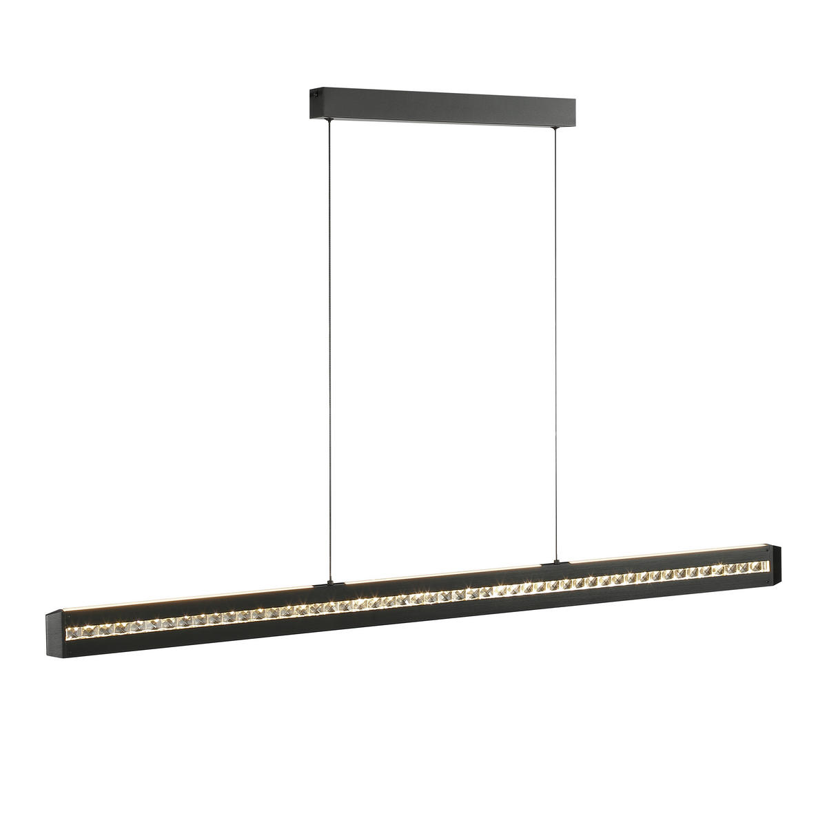 LED-HÄNGELEUCHTE Banda 115/6,5/150 cm   - Schwarz, Design, Glas/Metall (115/6,5/150cm) - Brilliant