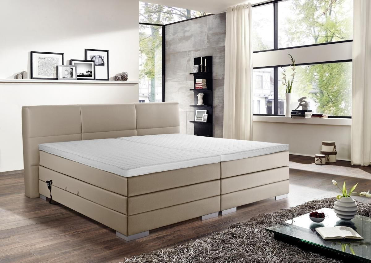 BOXSPRINGBETT 200/200 cm  in Schlammfarben  - Schlammfarben/Silberfarben, MODERN, Holzwerkstoff/Textil (200/200cm) - Livetastic