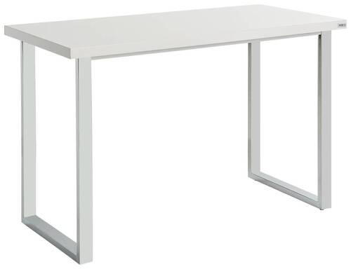 SCHREIBTISCH 120/60/76 cm  in Weiß Hochglanz  - Weiß Hochglanz/Weiß, Design, Holzwerkstoff/Metall (120/60/76cm) - Hom`in