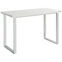PISALNA MIZA kovina, leseni material bela, visoki sijaj  - bela/visoki sijaj, Design, kovina/leseni material (120/60/76cm) - Hom`in