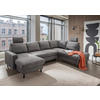 WOHNLANDSCHAFT in Chenille Dunkelgrau  - Dunkelgrau/Schwarz, Modern, Holz/Textil (153/305/200cm) - Livetastic