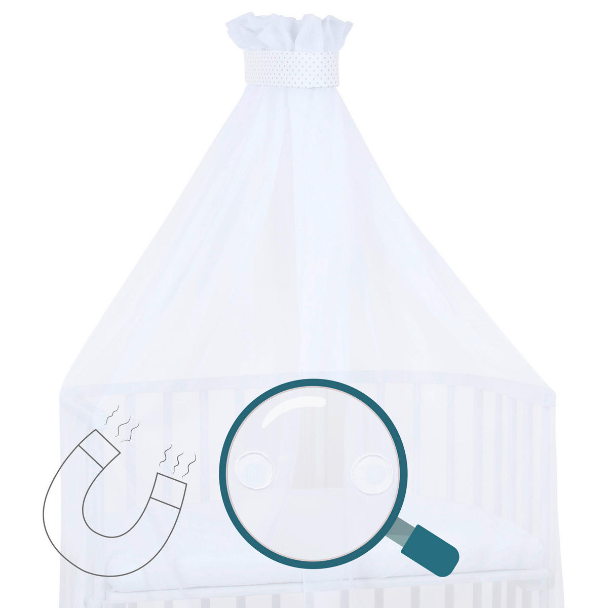 MOSKITONETZ  - Weiß, Basics, Textil (310/160/0,1cm) - Babybay