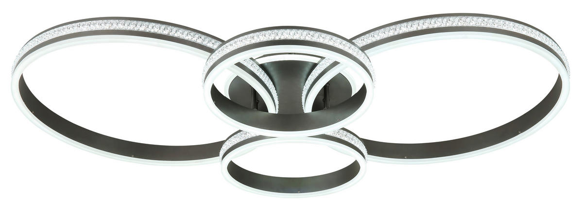 LED SVJETILJKA STROPNA GROUNI  - boje titana/prozirno, Design, metal/plastika (51,5/11,4cm) - Globo