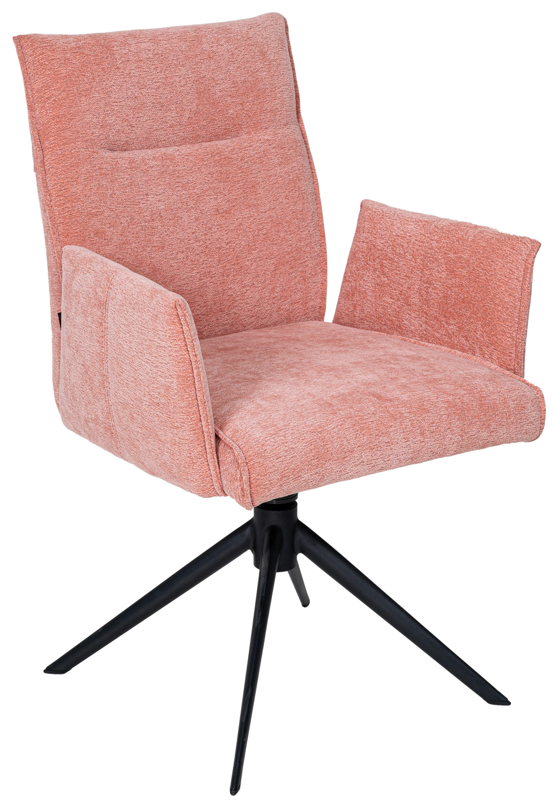 ARMLEHNSTUHL  in Eisen Chenille  - Schwarz/Rosa, Design, Textil/Metall (57/89/67cm) - Valnatura