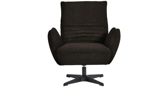 SESSEL in Bouclé Dunkelbraun  - Dunkelbraun/Schwarz, Design, Textil/Metall (60/94/86cm) - Dieter Knoll