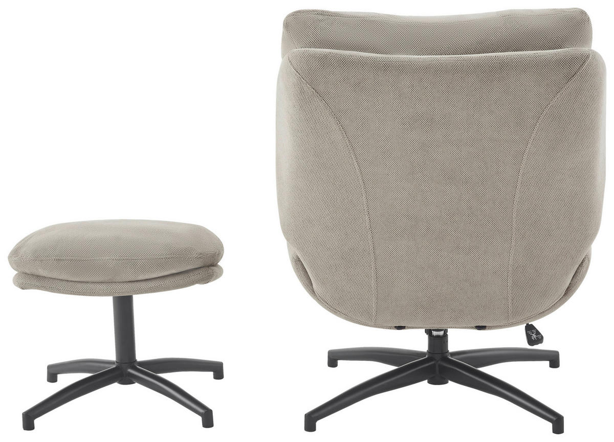 RELAXSESSELSET Webstoff Hocker    - Taupe/Schwarz, Design, Textil/Metall (75/97/88cm) - Carryhome