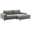 ECKSOFA in Velours Greige  - Greige/Schwarz, Design, Textil/Metall (253/177cm) - Dieter Knoll