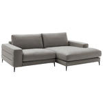 ECKSOFA in Velours Greige  253/177 cm  - Greige/Schwarz, Design, Textil/Metall (253/177cm) - Dieter Knoll