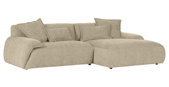 ECKSOFA Beige Flachgewebe - Beige/Schwarz, KONVENTIONELL, Kunststoff/Textil (274/174cm) - Carryhome