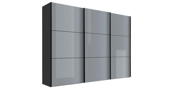 SCHWEBETÜRENSCHRANK in Hellgrau, Dunkelgrau - Dunkelgrau/Hellgrau, KONVENTIONELL, Glas/Holzwerkstoff (249/222/68cm) - Moderano