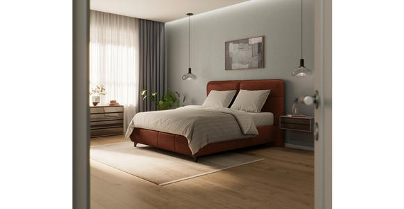 BOXSPRINGBETT 200/200 cm  in Rostfarben  - Rostfarben/Alufarben, KONVENTIONELL, Textil/Metall (200/200cm) - Dieter Knoll