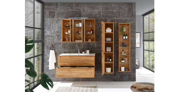 WASCHBECKENUNTERSCHRANK 100/54/46 cm  - Eichefarben, KONVENTIONELL, Holz/Holzwerkstoff (100/54/46cm) - Linea Natura