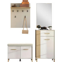 GARDEROBE 4-teilig  in 139,5/192,5/40 cm  - Kaschmir/Eiche Artisan, Basics, Glas/Holzwerkstoff (139,5/192,5/40cm) - Carryhome