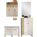 GARDEROBE 4-teilig  in 139,5/192,5/40 cm  - Kaschmir/Eiche Artisan, Basics, Glas/Holzwerkstoff (139,5/192,5/40cm) - Carryhome