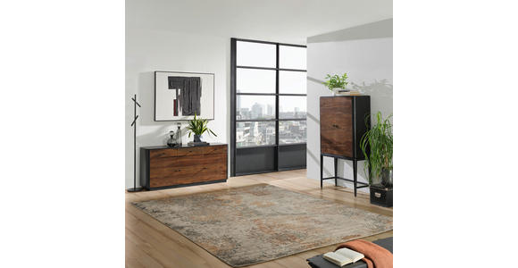 SIDEBOARD Naturfarben, Schwarz, Braun 160/87/40 cm - Schwarz/Naturfarben, Design, Holz/Metall (160/87/40cm) - Ambia Home