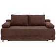 SCHLAFSOFA  mit Liegefunktion, Schlafen auf Sitzhöhe, Rücken echt Cord Braun  - Schwarz/Braun, KONVENTIONELL, Holz/Textil (196/96/103cm) - Carryhome