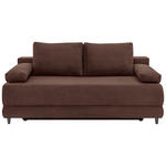 SCHLAFSOFA  mit Liegefunktion, Schlafen auf Sitzhöhe, Rücken echt Cord Braun  - Schwarz/Braun, KONVENTIONELL, Holz/Textil (196/96/103cm) - Carryhome