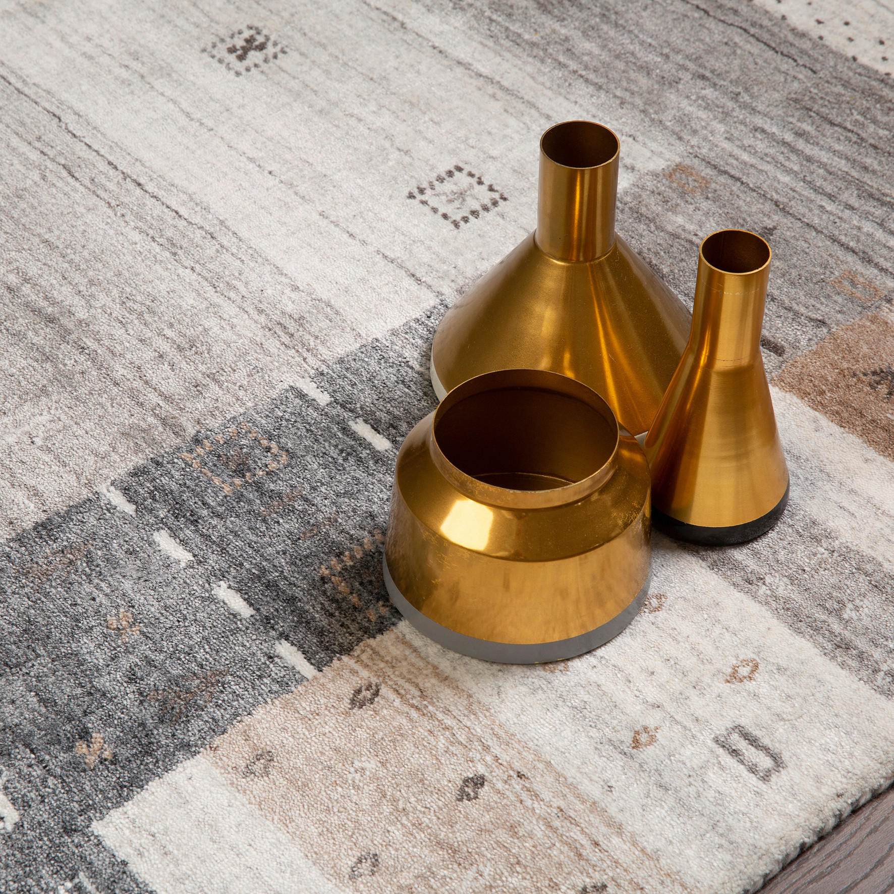 Thumbnail - Obsession Handwebteppich, Taupe, Textil, Abstraktes, rechteckig, 120x170 cm, für Fußbodenheizung geeignet, Teppiche & Bö...