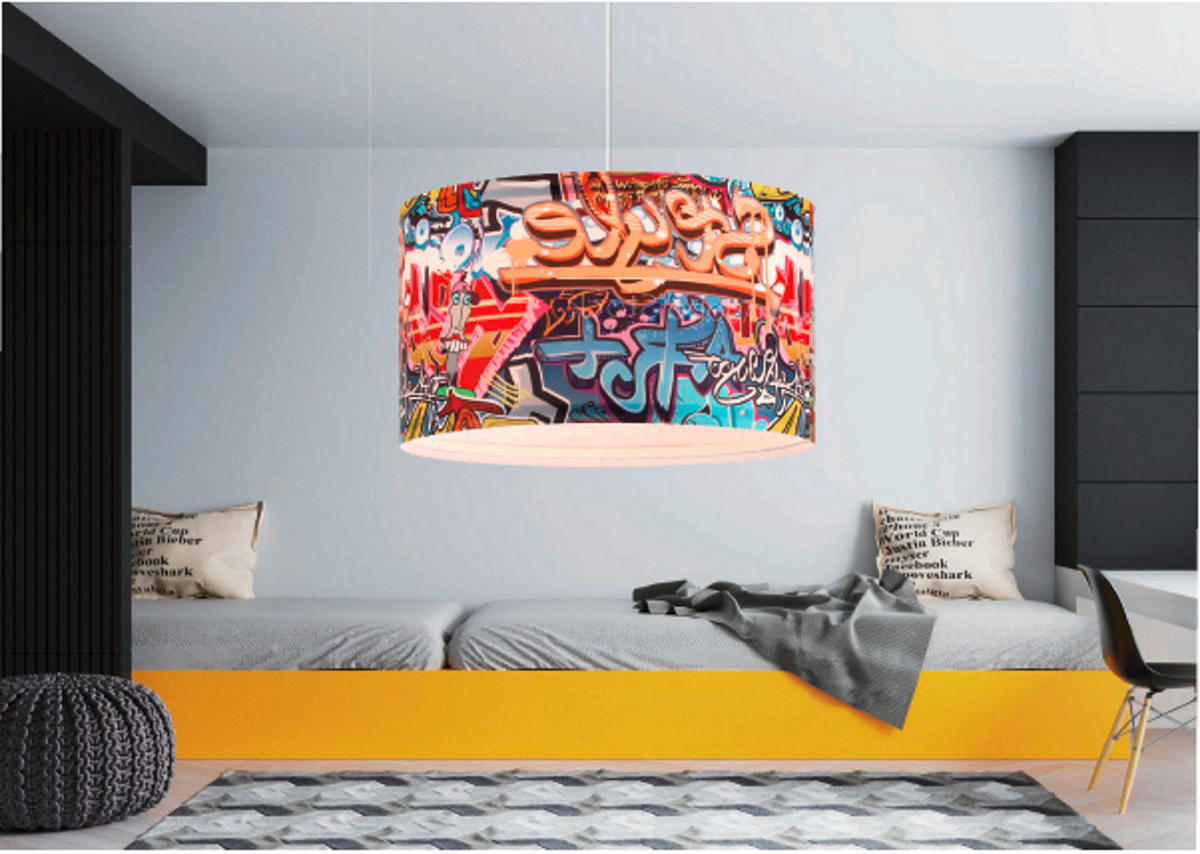 HÄNGLAMPA Graffiti 40/100 cm  - multicolor, Design, plast (40/100cm)