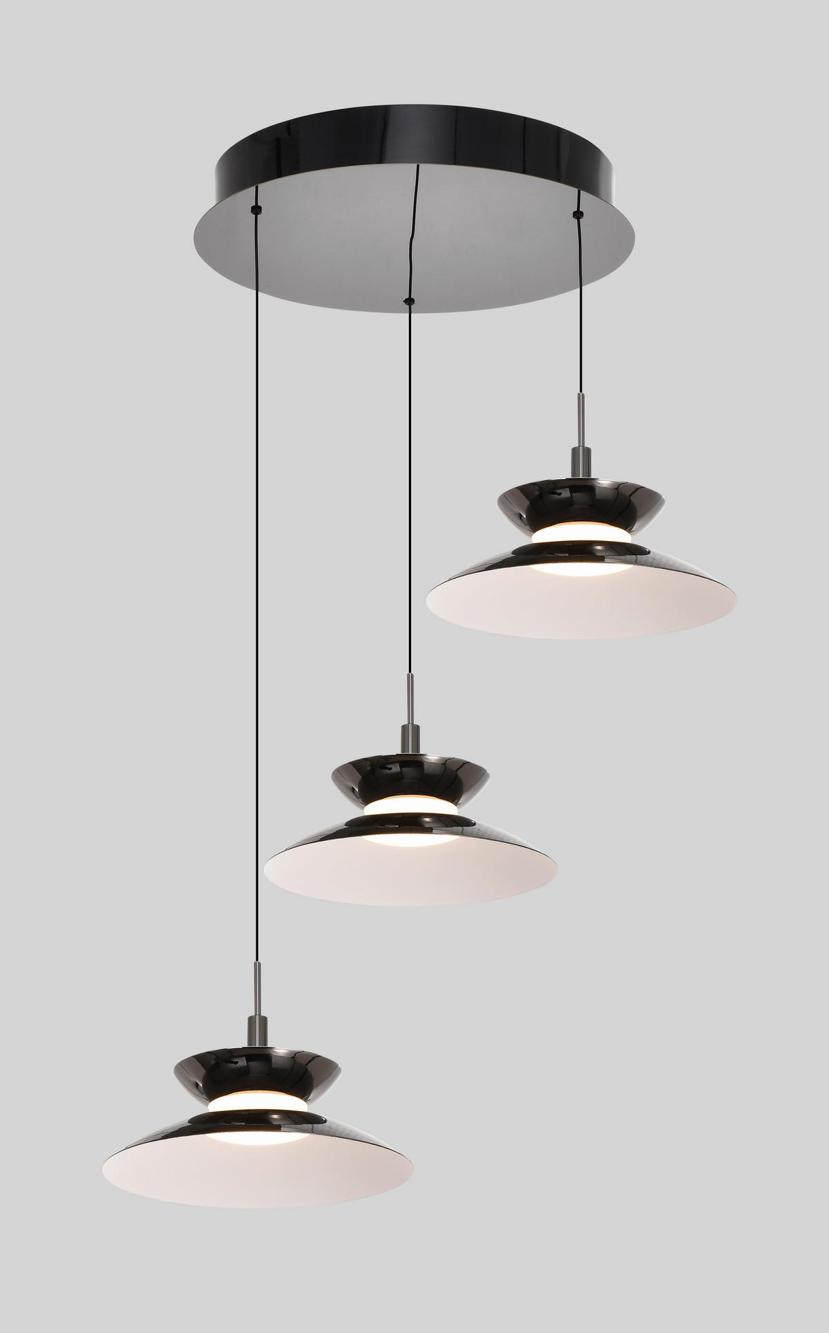 LED-HÄNGELEUCHTE Gubbio 49/150/49 cm  - Schwarzchrom, Design, Metall (49/150/49cm)