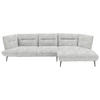 ECKSOFA in Flachgewebe Hellgrau  - Hellgrau/Schwarz, Design, Textil/Metall (339/153cm) - Moderano