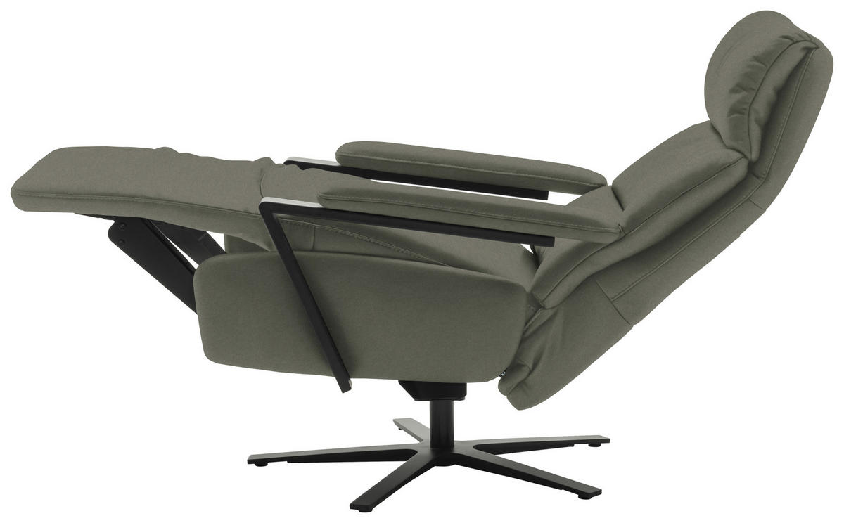 FERNSEHSESSEL  mit Relaxfunktion Echtleder Grau  - Schwarz/Grau, Design, Leder/Metall (74/111/85cm) - Schöner Wohnen