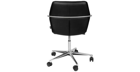 DREHSTUHL  in Schwarz, Edelstahlfarben  - Chromfarben/Edelstahlfarben, Design, Leder/Kunststoff (56,5/82-94/60cm) - Novel