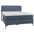 BOXSPRINGBETT 120/200 cm  in Blau, Dunkelblau  - Blau/Schwarz, Design, Textil/Metall (120/200cm) - Hom`in