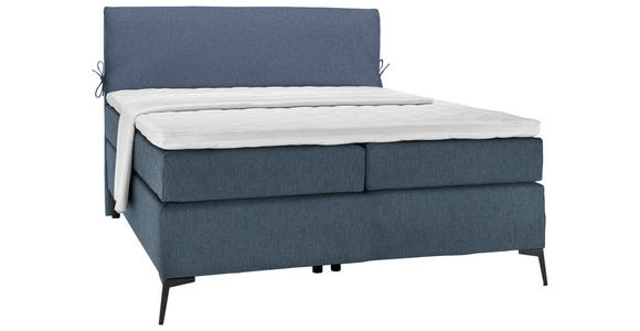 BOXSPRINGBETT 120/200 cm  in Blau, Dunkelblau  - Blau/Schwarz, Design, Textil/Metall (120/200cm) - Hom`in