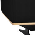 ECKSOFA in Echtleder Schwarz 305/163 cm - Eichefarben/Schwarz, Design, Leder/Holz (305/163cm) - Novel