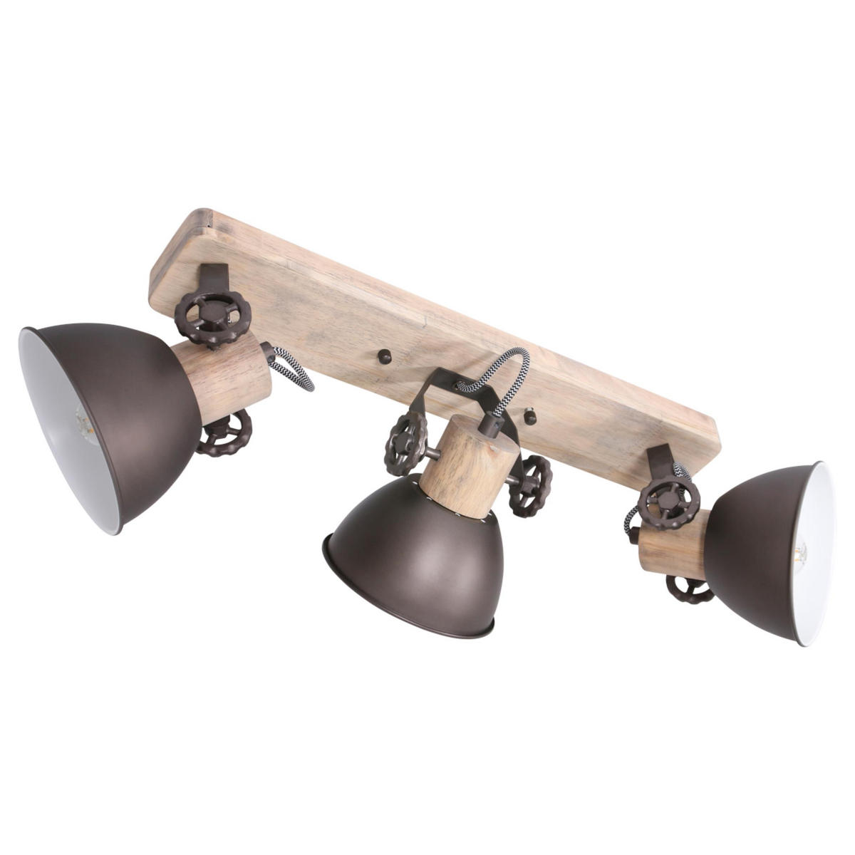 DECKENSPOTS - Anthrazit/Kupferfarben, Trend, Holz/Metall (59/19/23cm)
