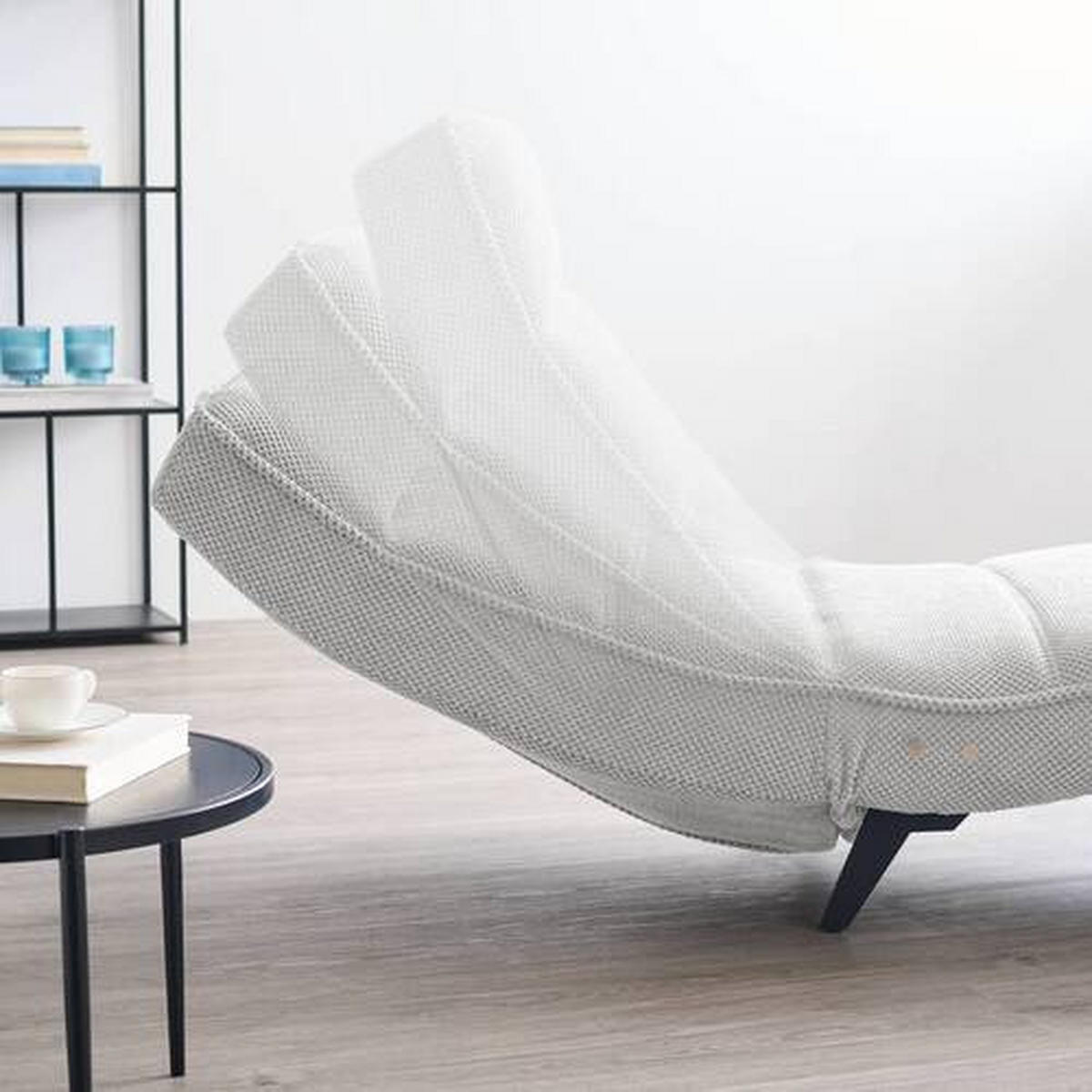 RELAXLIEGE in Webstoff Silberfarben  - Silberfarben/Schwarz, Design, Textil/Metall (78/83/168cm) - Welnova